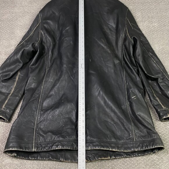 The Territory Ahead Leather Jacket Mens XLT Black Distressed Heavyweight XL Tall - Picture 15 of 16